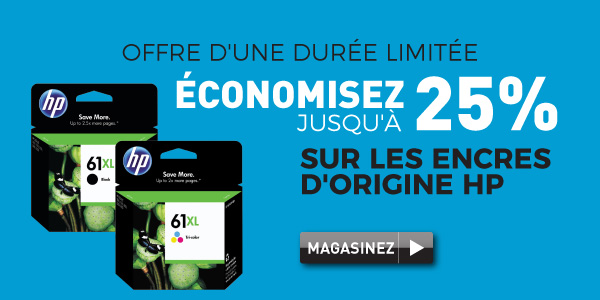 Hp encre originale jusqu'a 25% de rabais