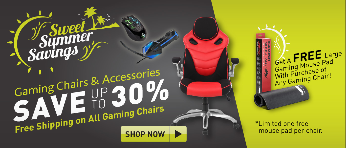 Gaming chairs and accessories up to 30% off