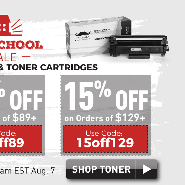 Back to school early sale on comptible toners 