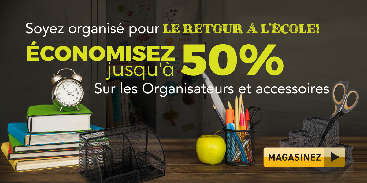 economisez jusqu'a 50% sur les organisateurs et accessoires