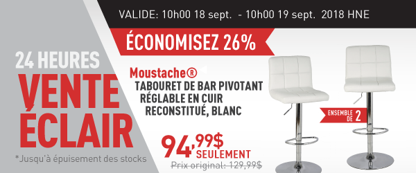 Vente eclair tabouret de bar 94,99$ ensemble de 2