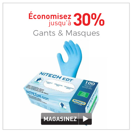 Gants et masques economisez jusqu'a 30% de rabais