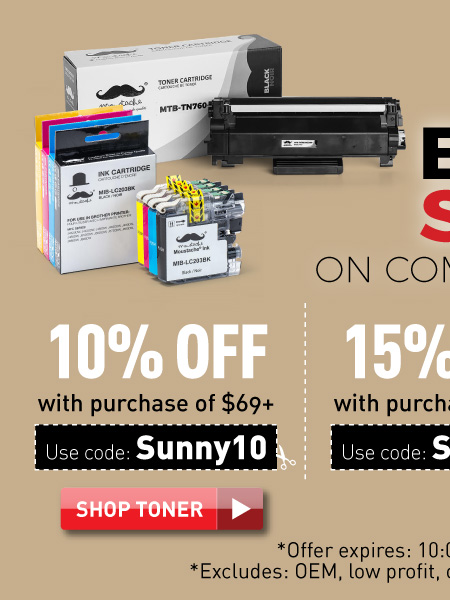 up to 20% off compatible toner