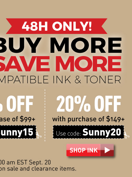 Up to 20% Off comptible ink