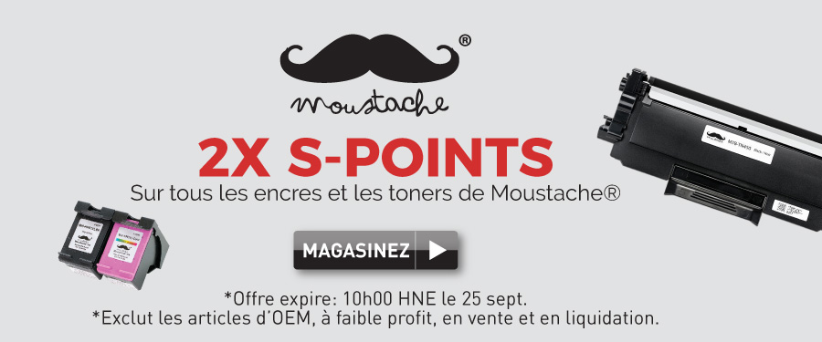 2x S-Points Moustache encre et toner comaptible
