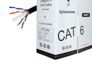 1000FT 23AWG*4P BC Cat6 550MHz UTP Solid Cable, (Riser Rated CMR OR In-Wall Rated CM), Easy Pull Box - Black