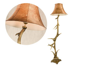 Floor Lamp Deer Antler American Resin Hunting Style