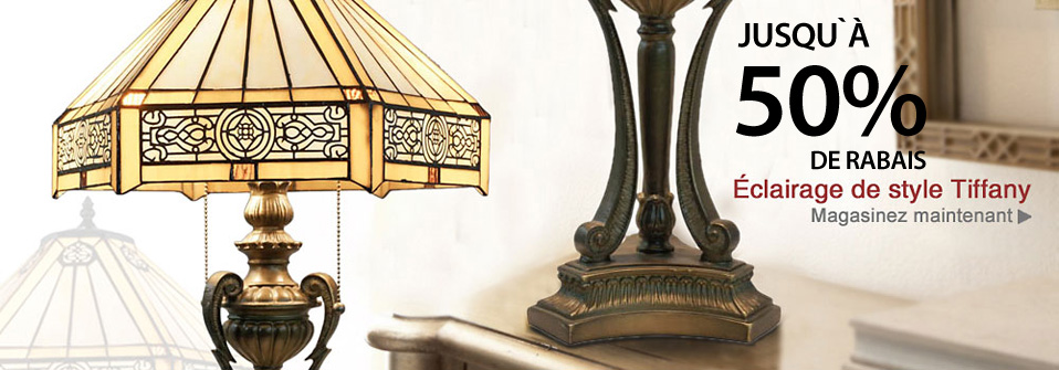 Collection de lampes de style Tiffany, jusqu`à 50% de rabais
