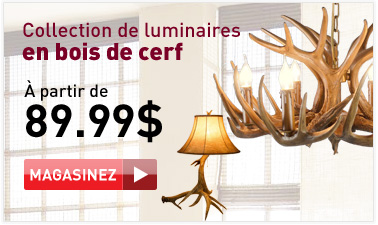 Collection de luminaires en bois de cerf