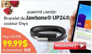 QUANTITÉ LIMITÉE! Bracelet de Jawbone® UP24®, couleur Onyx
