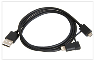 USB to Micro USB to MFi Certified Lightning 8 Pin Cable 1M (3Ft)