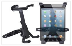 Tablet Holder For Car Seat Headrest - Fits Most Apple iPads and Tablet PCs, Black