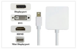 Câble adaptateur de haute qualité 3-en-1 Mini DisplayPort vers DP/DVI/HDMI