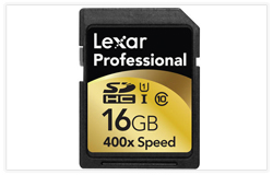 Lexar 16GB SDHC Professional 400x Class 10 UHS-I Memory Card