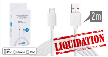 PhoneGala® 2m (6.56ft) MFI Apple Certified Lightning USB Charge & Sync Cable, White 