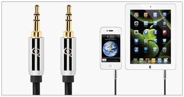 PrimeCables®Premium 3.5mm Stereo AUX Mobile Audio Cable (Gold Plated) M/M - Black (4 Lengths available)