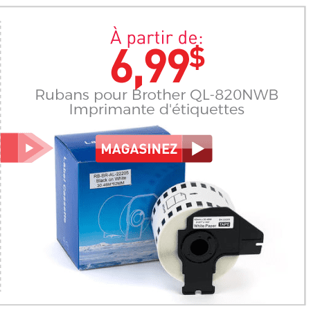 Rubans pour Brother QL-820NWB Imprimante d'étiquettes