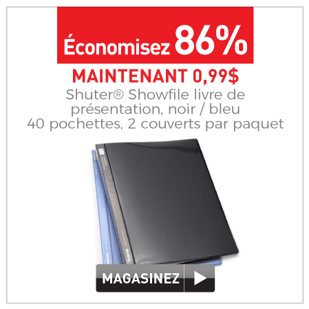 showfile livre de presentation 40 pochettes 2 couvert par paquet 0,99$