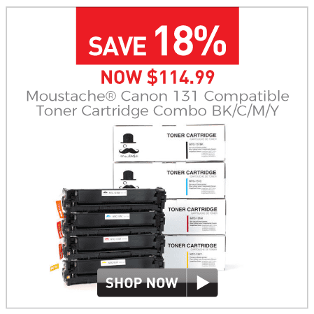 Canon 131 Compatible Toner Cartridge Combo BK/C/M/Y Moustache