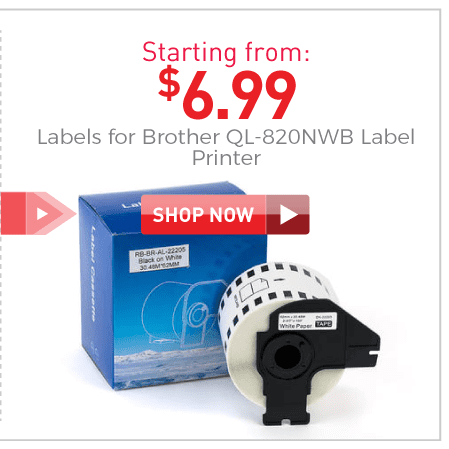 Labels for Brother QL-820NWB Label Printer