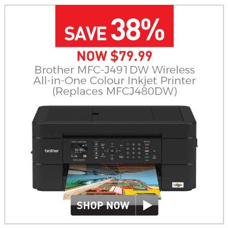 Brother MFC-J491DW Wireless All-in-One Colour Inkjet Printer (Replaces MFCJ480DW)