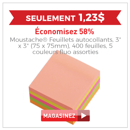 Moustache feuillets autocollants 400 feuilles 1,23$