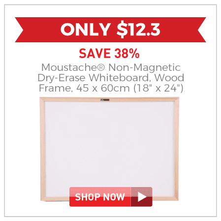 moustache non-magnetic dry-erase whiteboard 45 x 60 cm $12.3