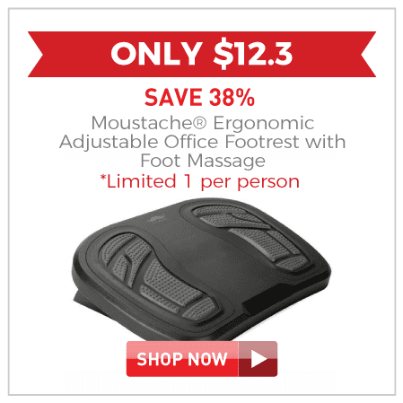 Moustache Ergonomic adjustable office footrest with foot massage $12.3