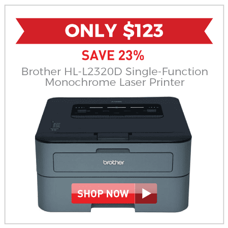 Brother HL-L2320D single-function monochrome laser printer $123