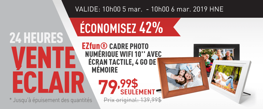 EZfun Cadre photo numerique wifi 10" avec ecran tactile