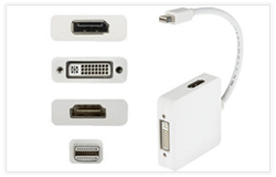High Quality 3 in 1 Mini DisplayPort DP to DP DVI HDMI Cable Adapter